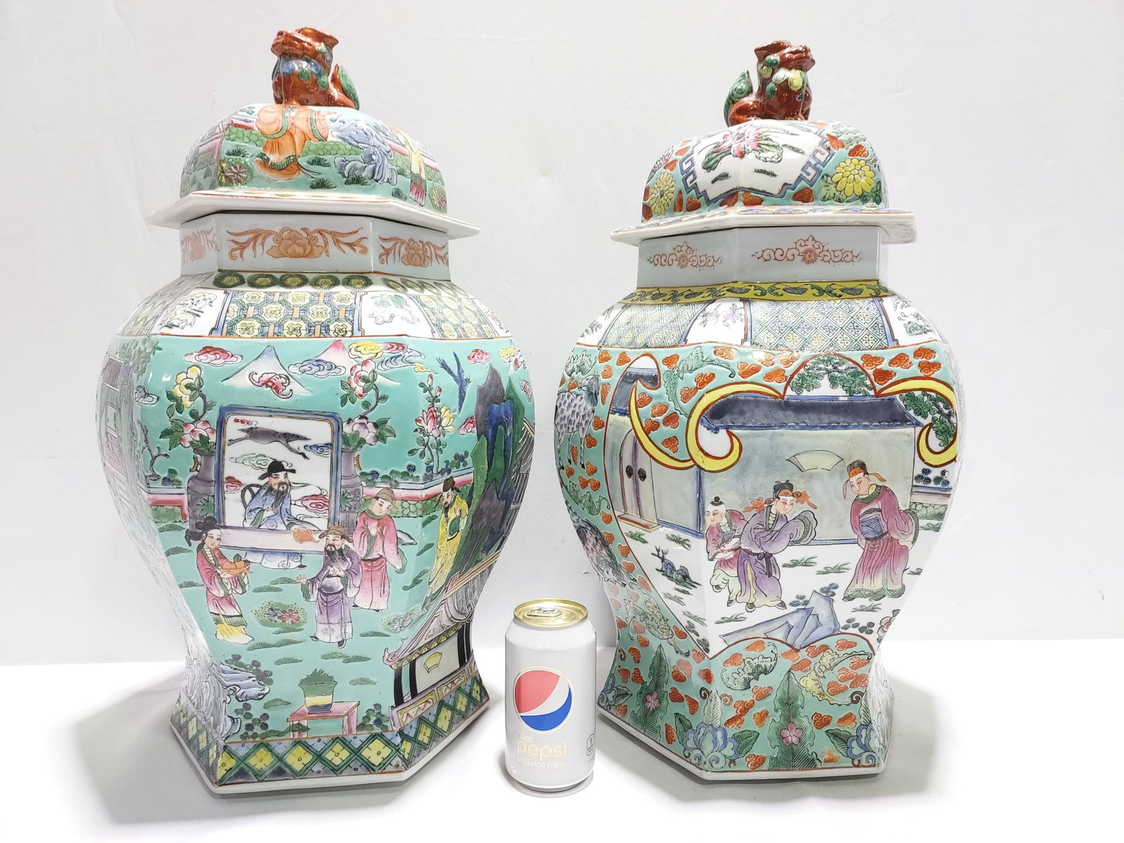 H1609 Pair Chinese Famille Verte ginger jars (1 of 10)