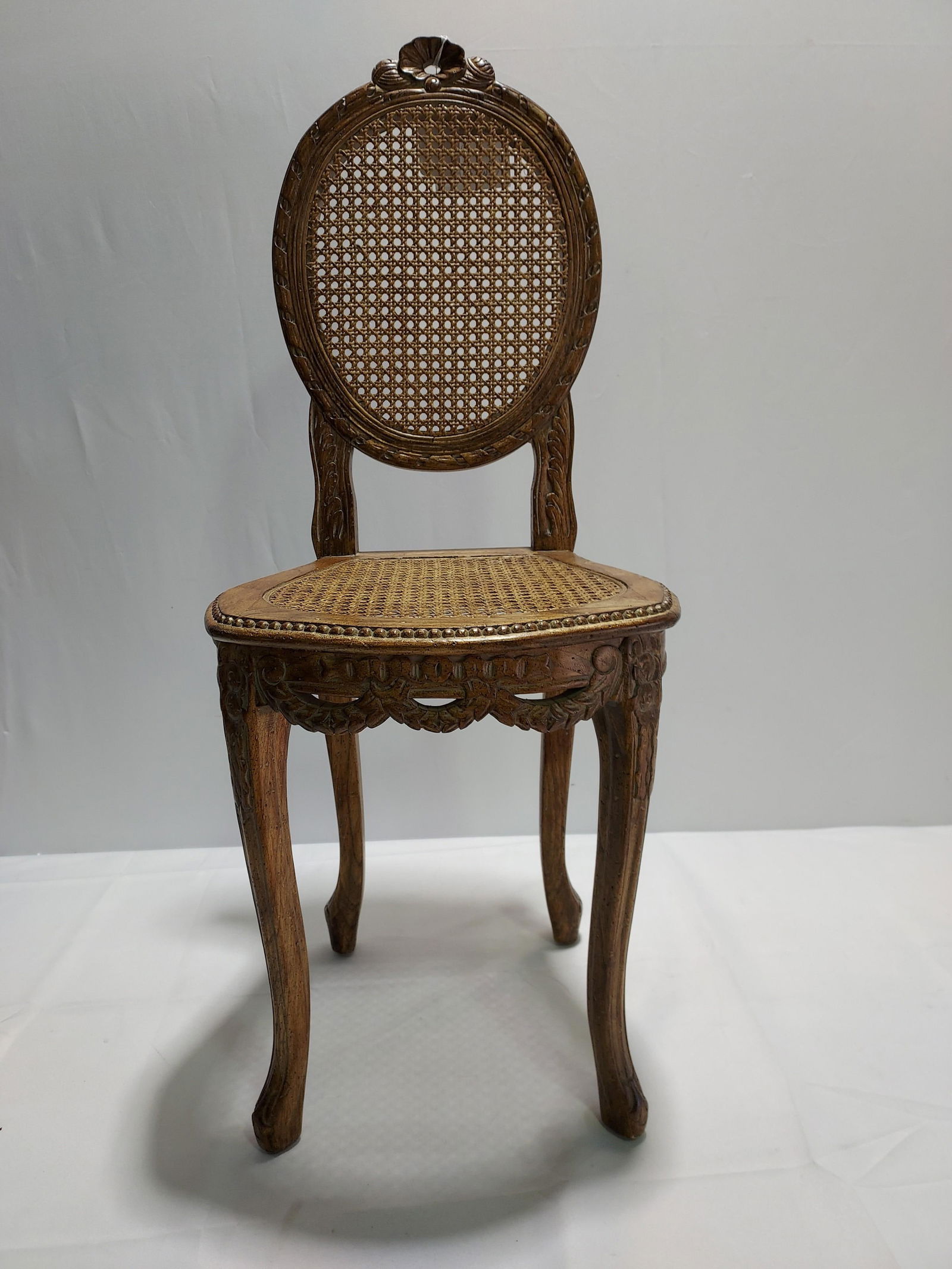 H139 Petite carved wood Louis XV style side chair (1 of 7)