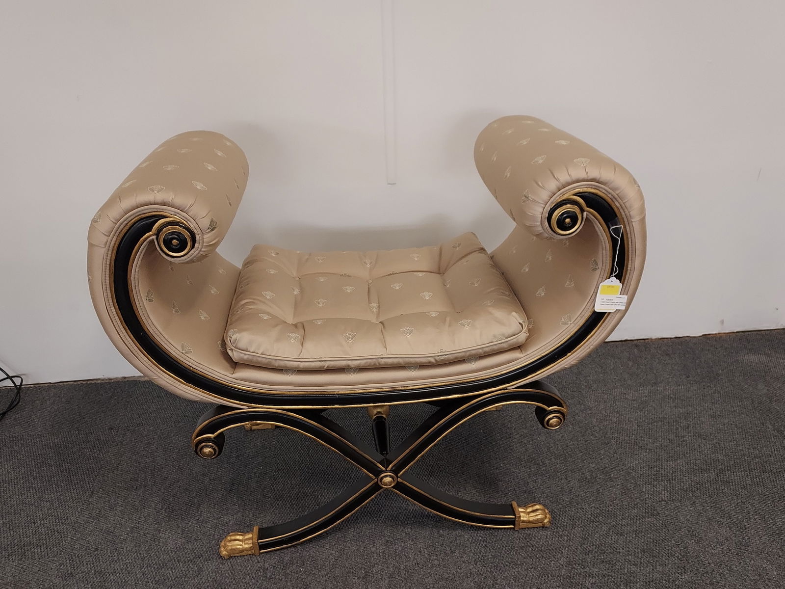 H1059 French Empire style rolled arm vanity bench: (1 of 9)