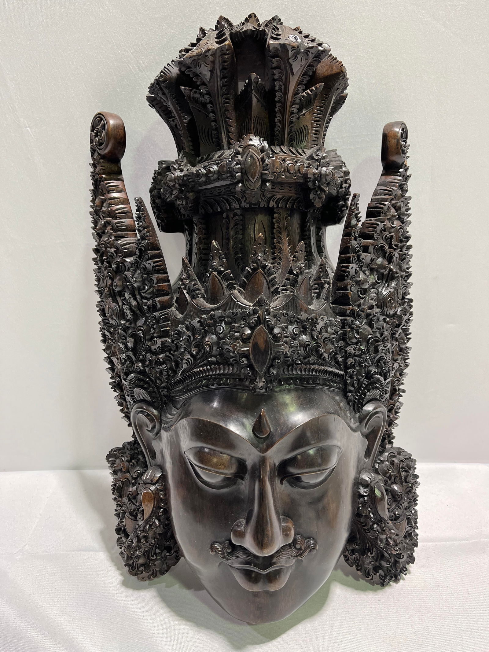 H1088 Ebony Type Carved Wood Balinese Mask (1 of 9)