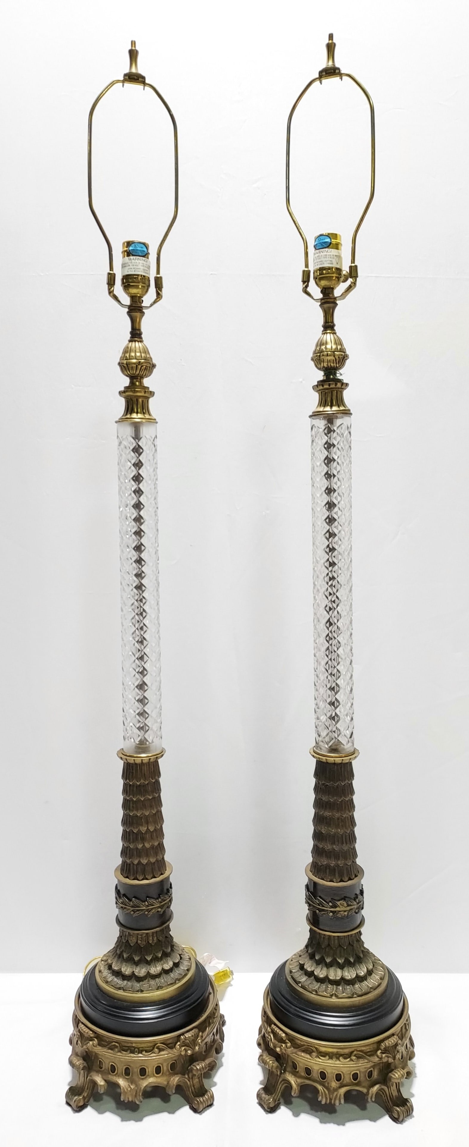 H937 Pr Crystal & Bronze Lamps (1 of 8)