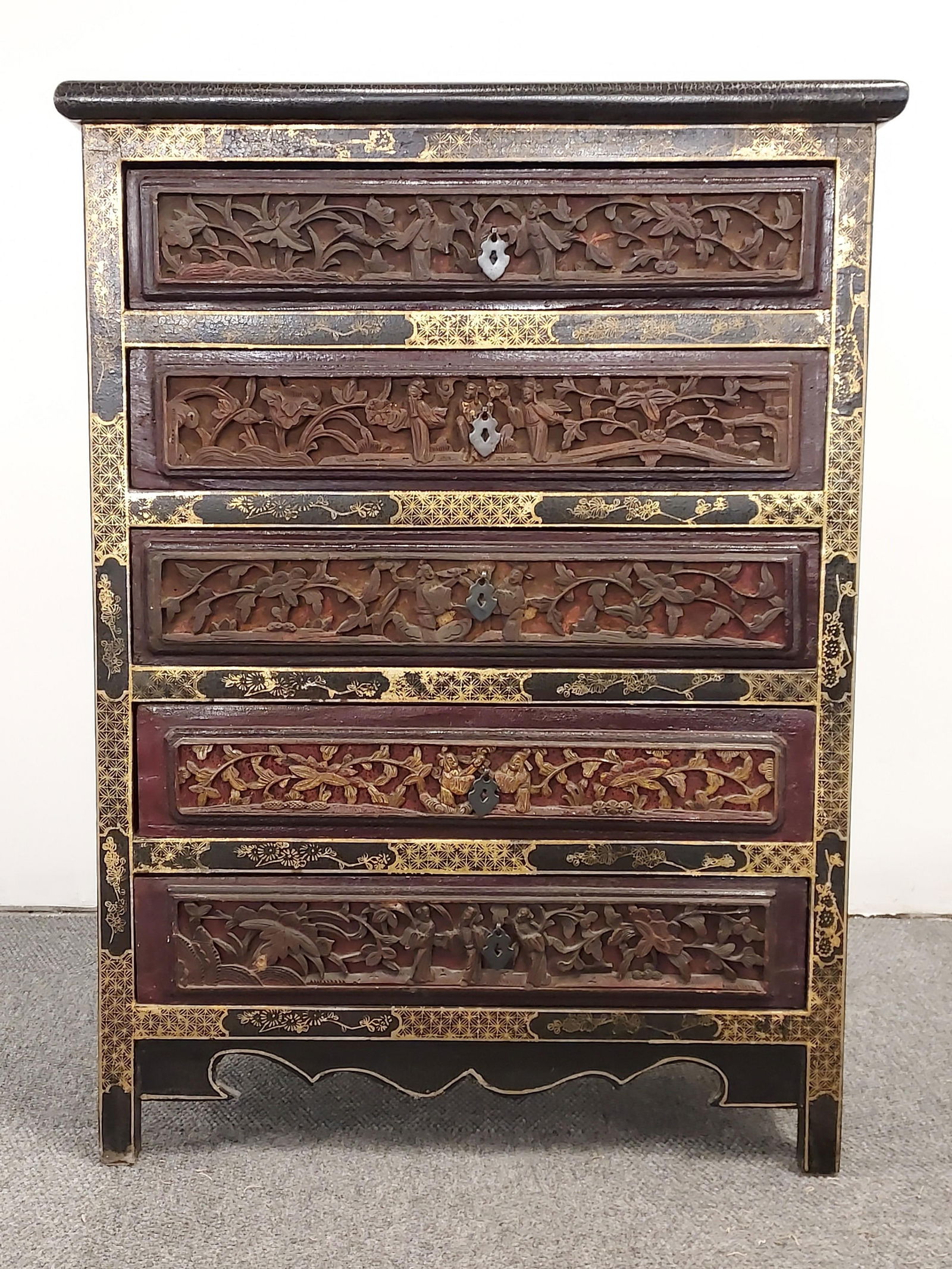 H1151 Five drawer Chinese chest (1 of 18)