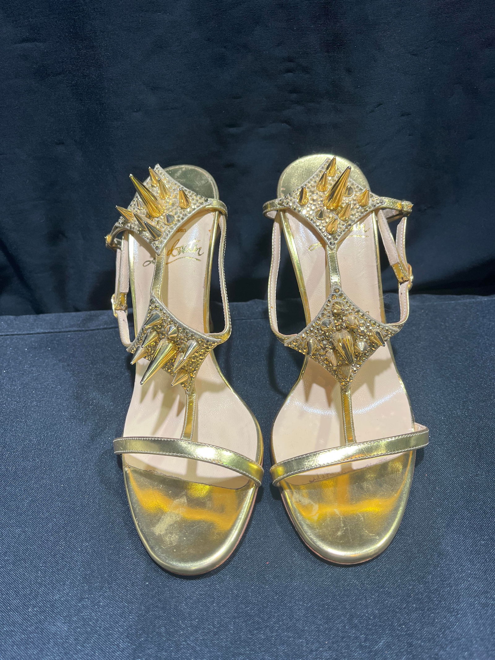 H724 Christian Louboutin Max 100 spiked sandals (1 of 11)