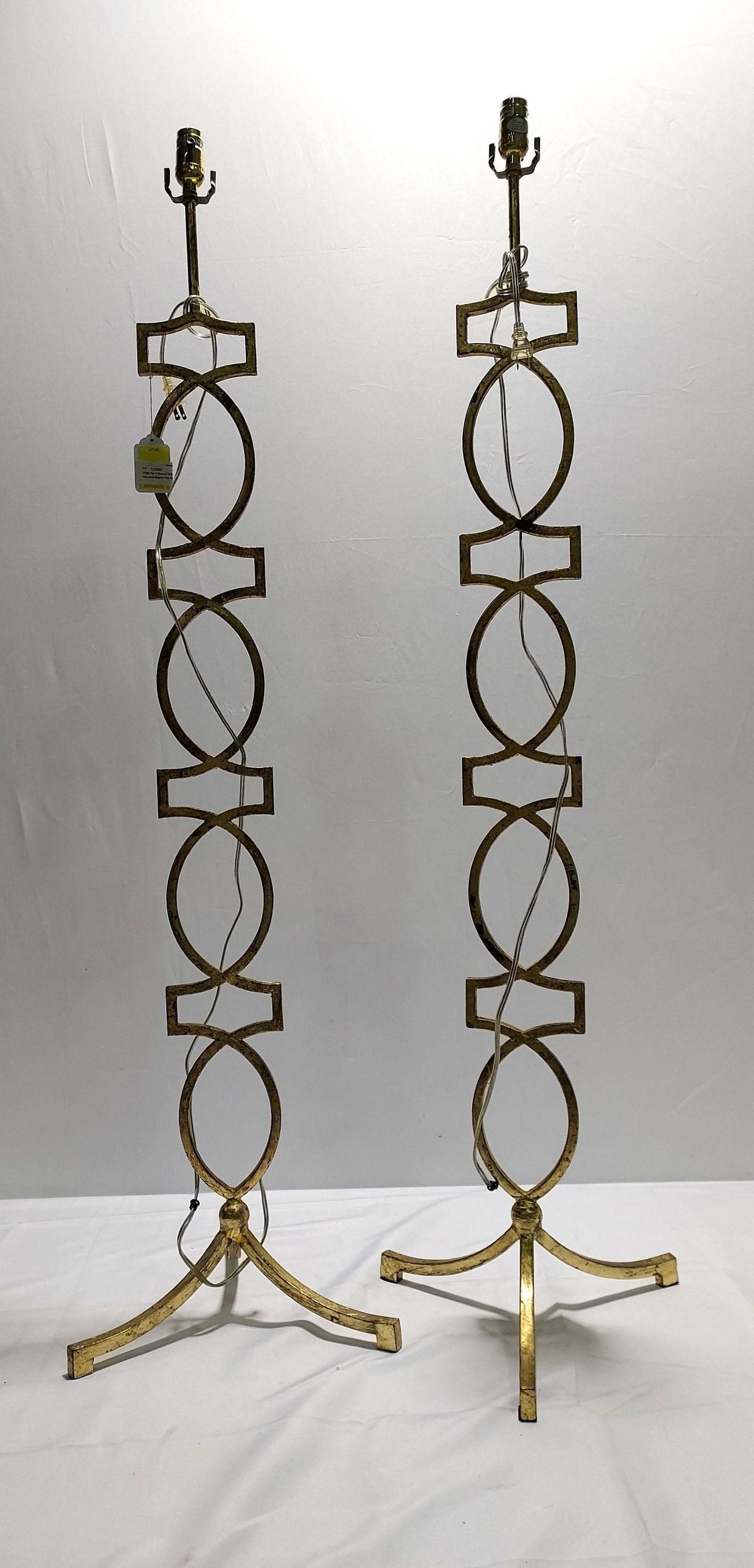 H1600 Pair Hollywood Regency floor lamps (1 of 10)