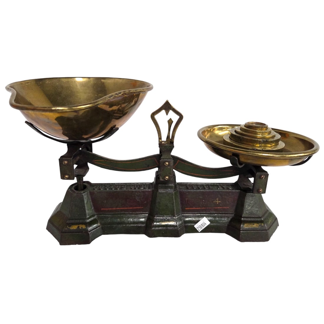 VINTAGE CAST IRON AND BRASS BALANCE SCALE