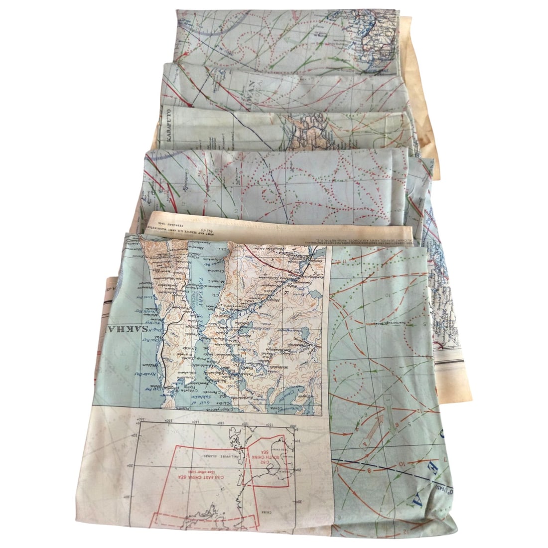 5 AAF CLOTH MAPS JAPAN - SOUTH CHINA SEAS C52 C53 (1 of 9)
