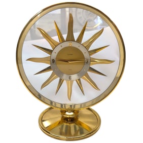 LUXOR SWISS SUNBURST TABLE CLOCK