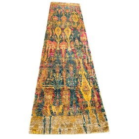MULTICOLOR INDIA SILK RUG RUNNER