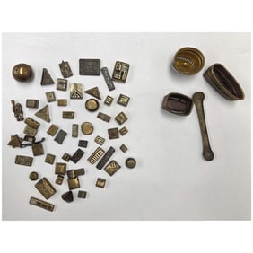 AFRICAN AKAN GEOMETRIC GOLD DUST WEIGHTS & TOOLS