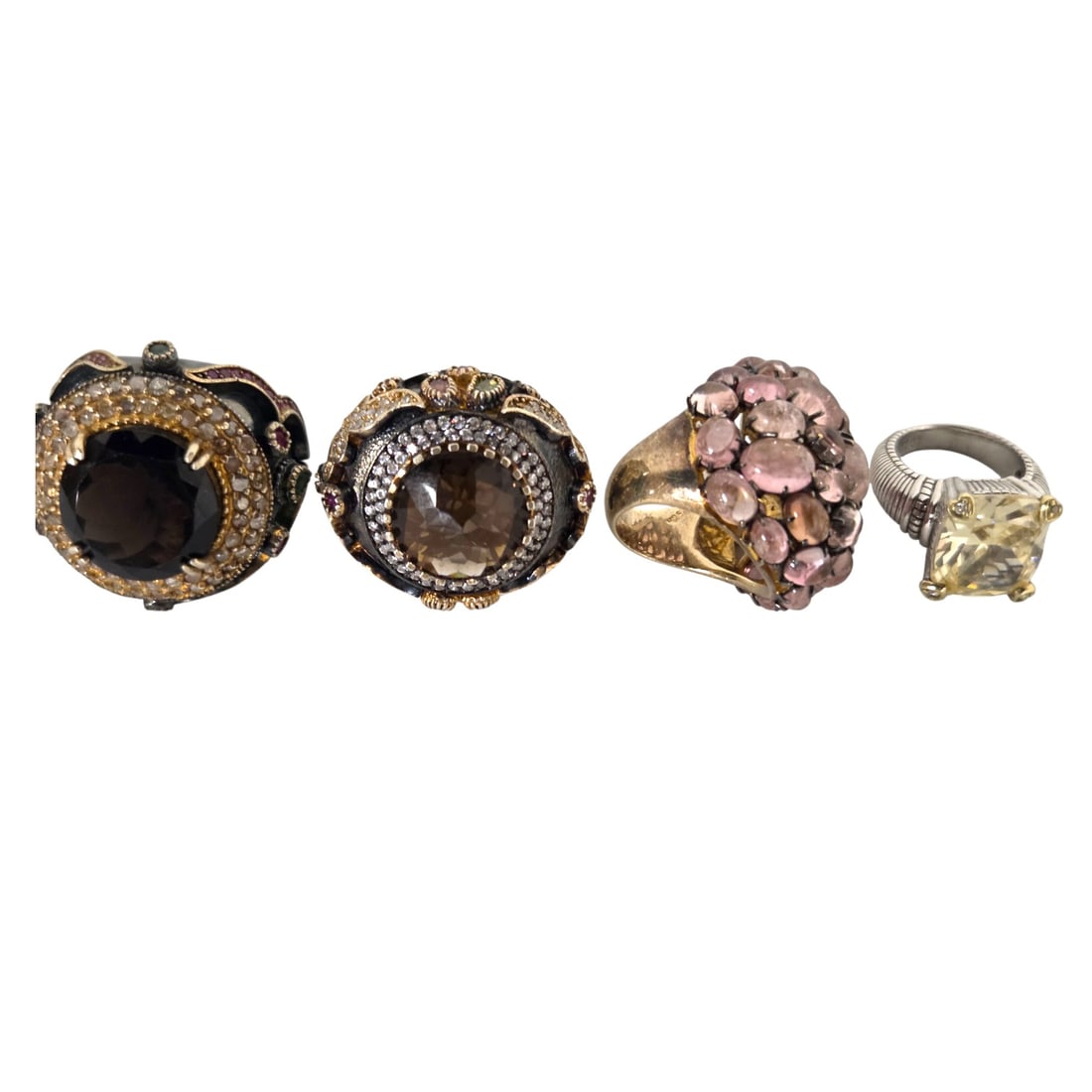 4 PIECE LADIES STERLING GEM STONE STATEMENT RINGS (1 of 18)