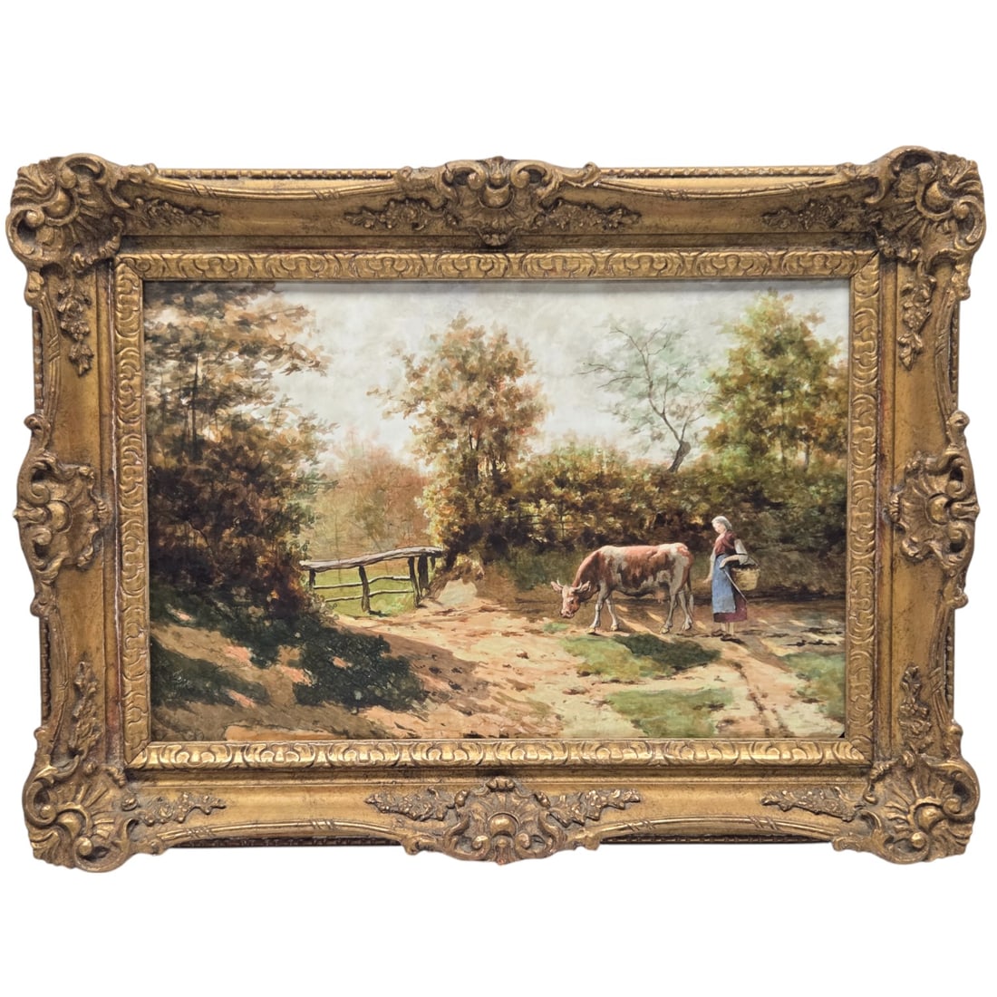 PAINTING ON PORCELAIN: LANDSCAPE w/ COWS (1 of 8)