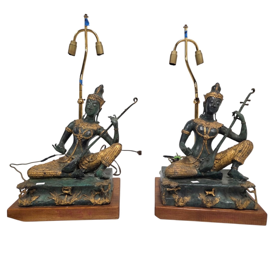 PAIR TABLE  LAMPS: THAI MUSICIANS (1 of 4)