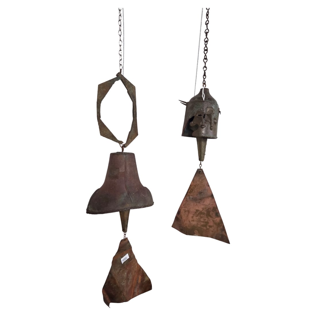 TWO PAOLO SOLERIE BRUTALIST-STYLE WIND CHIMES (1 of 13)