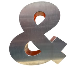 LARGE VINTAGE METAL SIGN OF AN AMPERSAND
