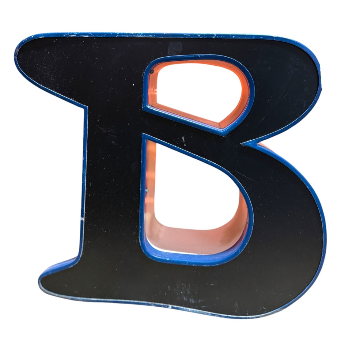 LRG INDUSTRIAL METAL ENAMEL SIGN - LETTER "B" (1 of 3)
