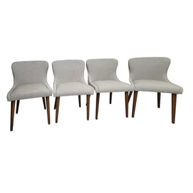 SET OF 4 GRAY UPHOLSTERED DINING CHAIRS