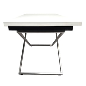 BO COCEPTS INDUSTRIAL WHITE & SILVER FOLDING TABLE
