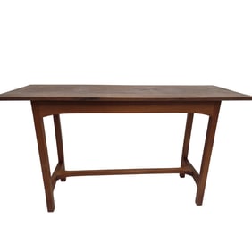 1979 WOOD CONSOLE TABLE SIGNED BY F.L.WALL