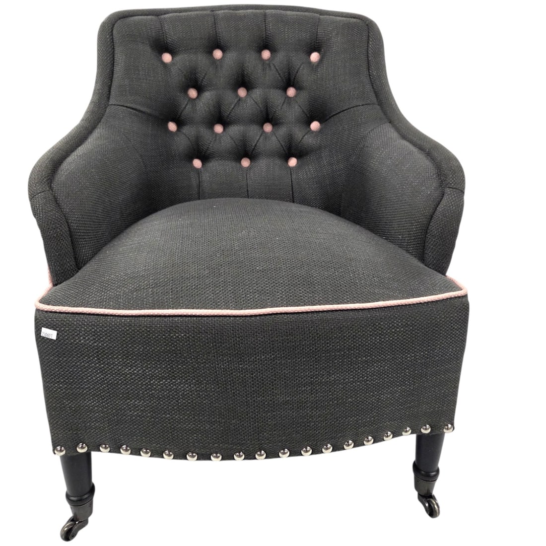 CHARCOAL GRAY UPHOLSTERED ARM CHAIR (1 of 10)