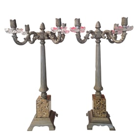 PAIR 4 LIGHT CANDELABRA
