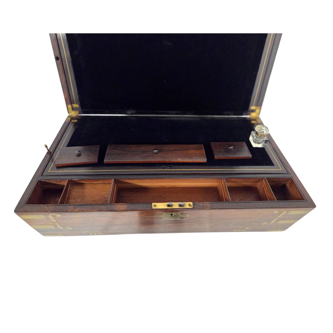 FINE 19th C ENGLISH WALNUT & BRASS LAP DESK (1 of 15)