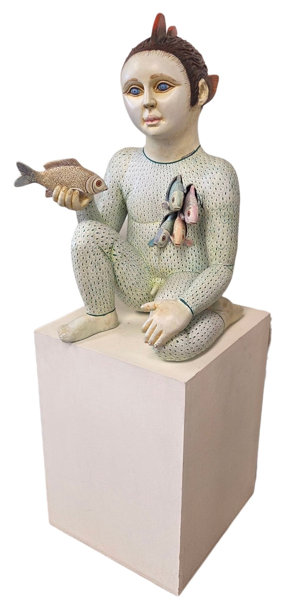 S. BUSTAMANTE FISH BOY RESIN SCULPTURE (1 of 16)