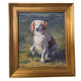VINTAGE PORTRAIT PAINTING: SPRINGER SPANIEL DO