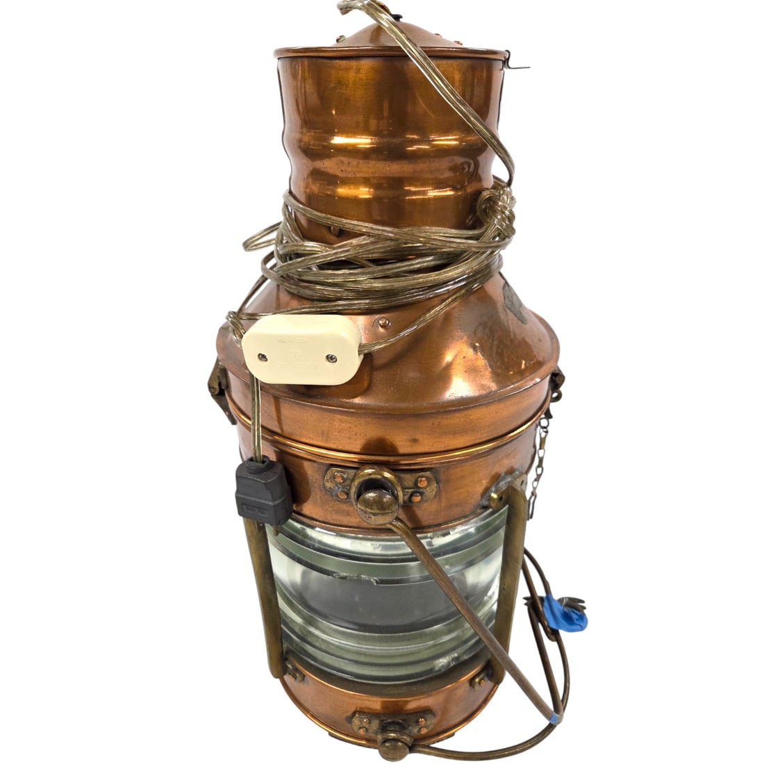 COPPER/BRASS SHIPS ANCHOR LANTERN LAMP (1 of 8)