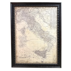 OVERSIZED FRAMED MAP OF ITALY