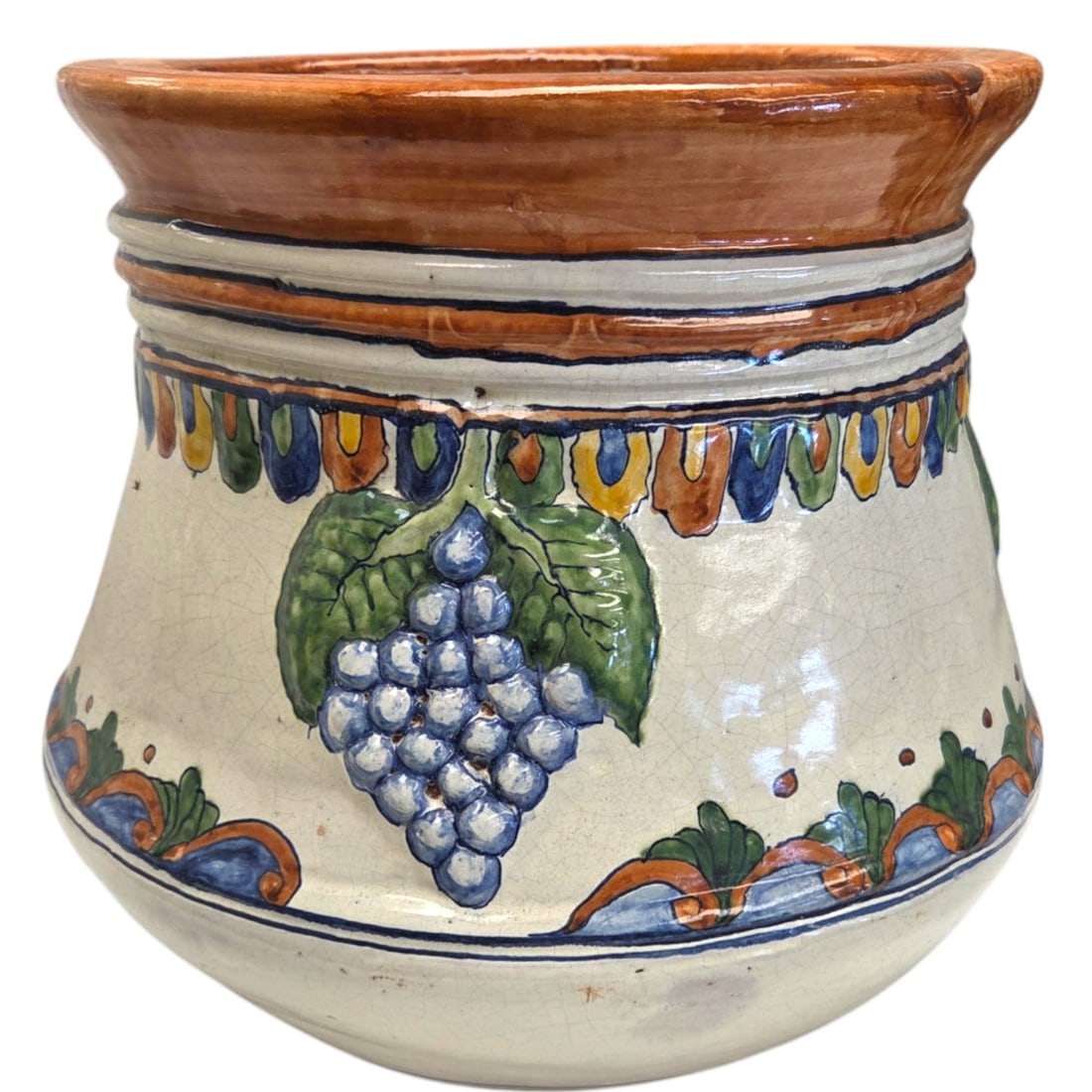MEXICAN CERAMIC POTTERY STYLE PLANTER (1 of 9)