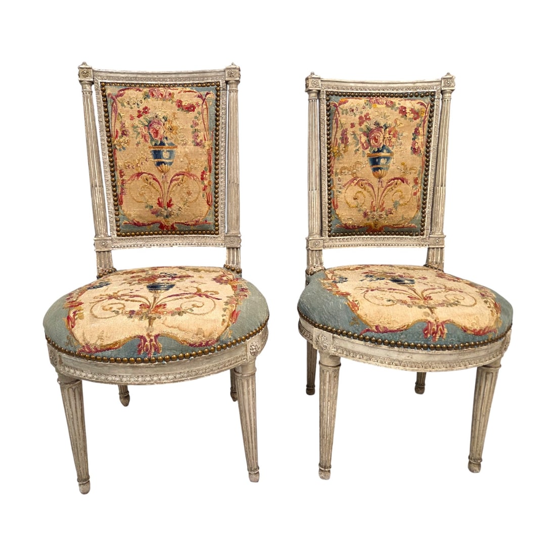 PR LOUIS XVI STYLE  PAINTED PETIT POINT SIDECHAIRS (1 of 12)