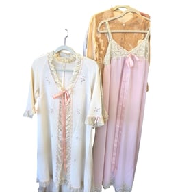 7 PCS VINTAGE LINGERIE - LACE CREPE SILK COTTON