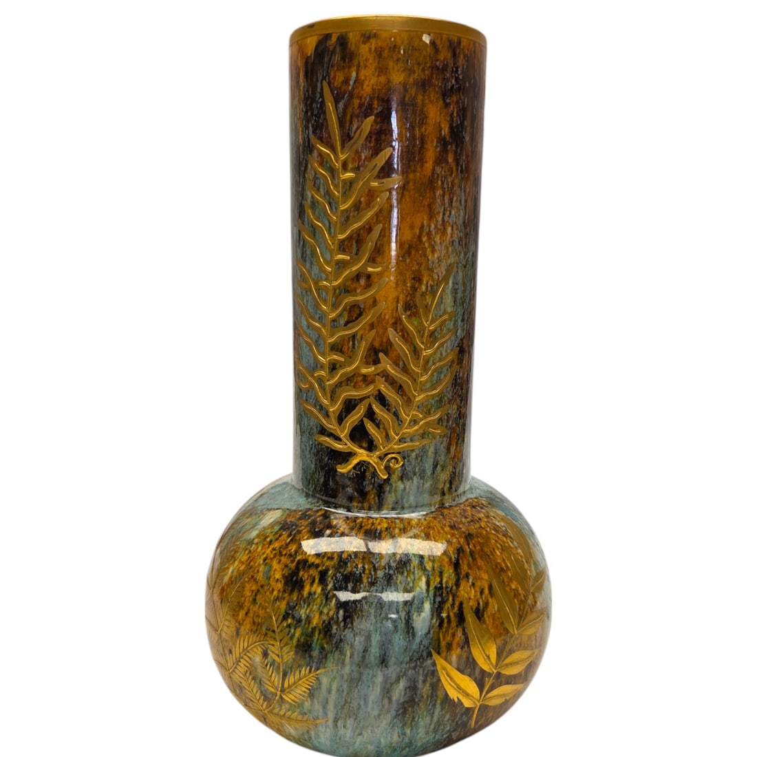 RARE 1879 ROYAL WORCESTER RIVULET GLAZE VASE (1 of 8)