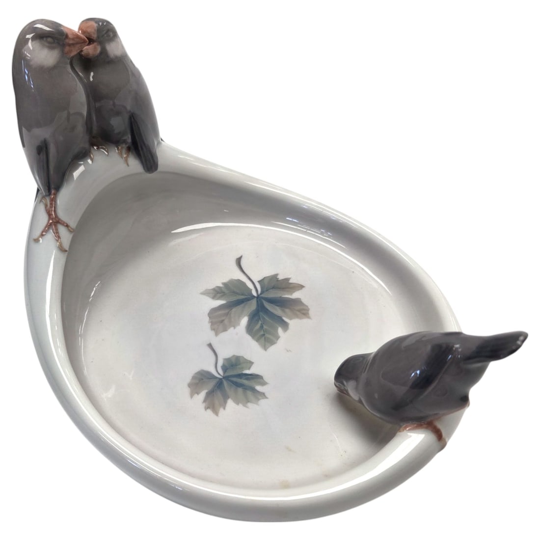 ROYAL COPENHAGEN LOW BOWL W/ FINCHES (1 of 7)