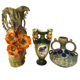 3 pcs AUSTRIAN CERAMICS: AMPHORA & ROYAL DUX