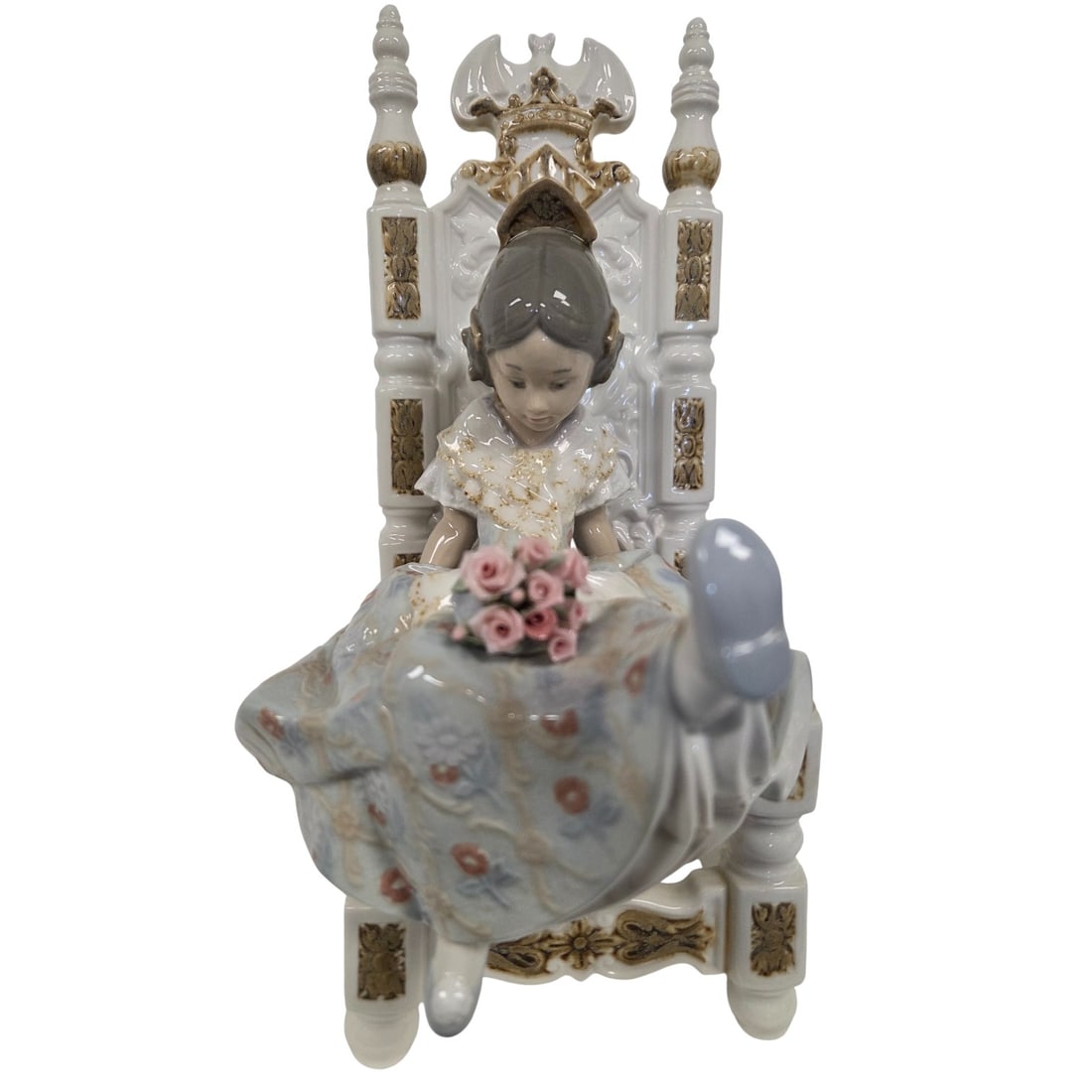 LLADRO GIRL IN CHAIR #1395 'FULL OF MISCHIEF' (1 of 6)