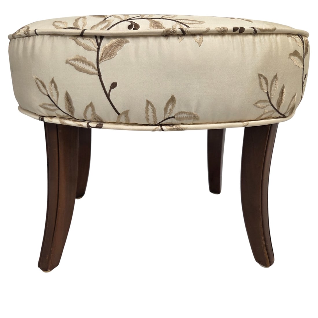 2 WINGBACK UPHOLSTERD CHAIRS W/ FOOT STOOL - 12