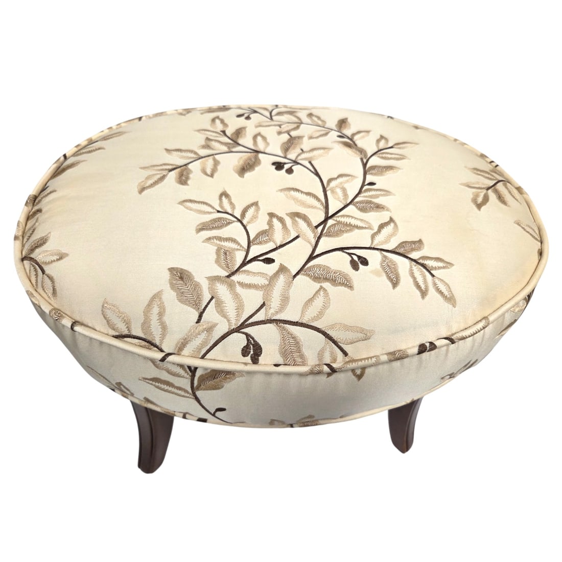 2 WINGBACK UPHOLSTERD CHAIRS W/ FOOT STOOL - 13