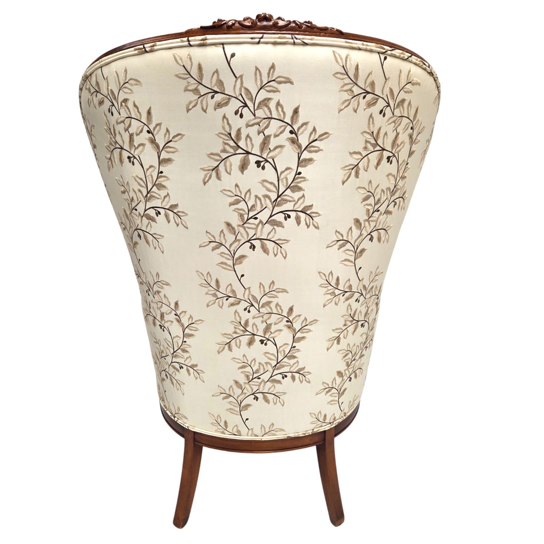 2 WINGBACK UPHOLSTERD CHAIRS W/ FOOT STOOL - 4