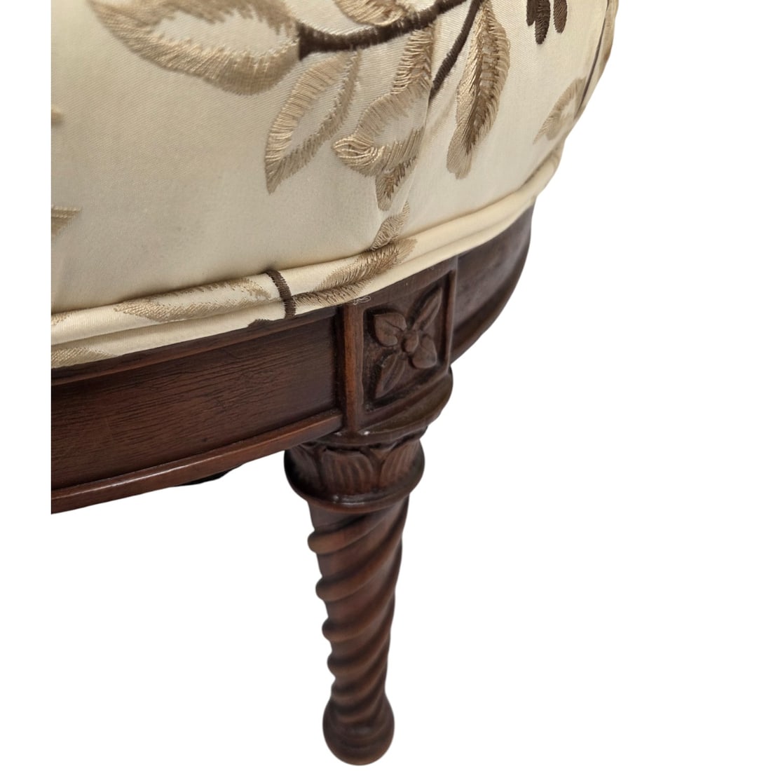 2 WINGBACK UPHOLSTERD CHAIRS W/ FOOT STOOL - 6