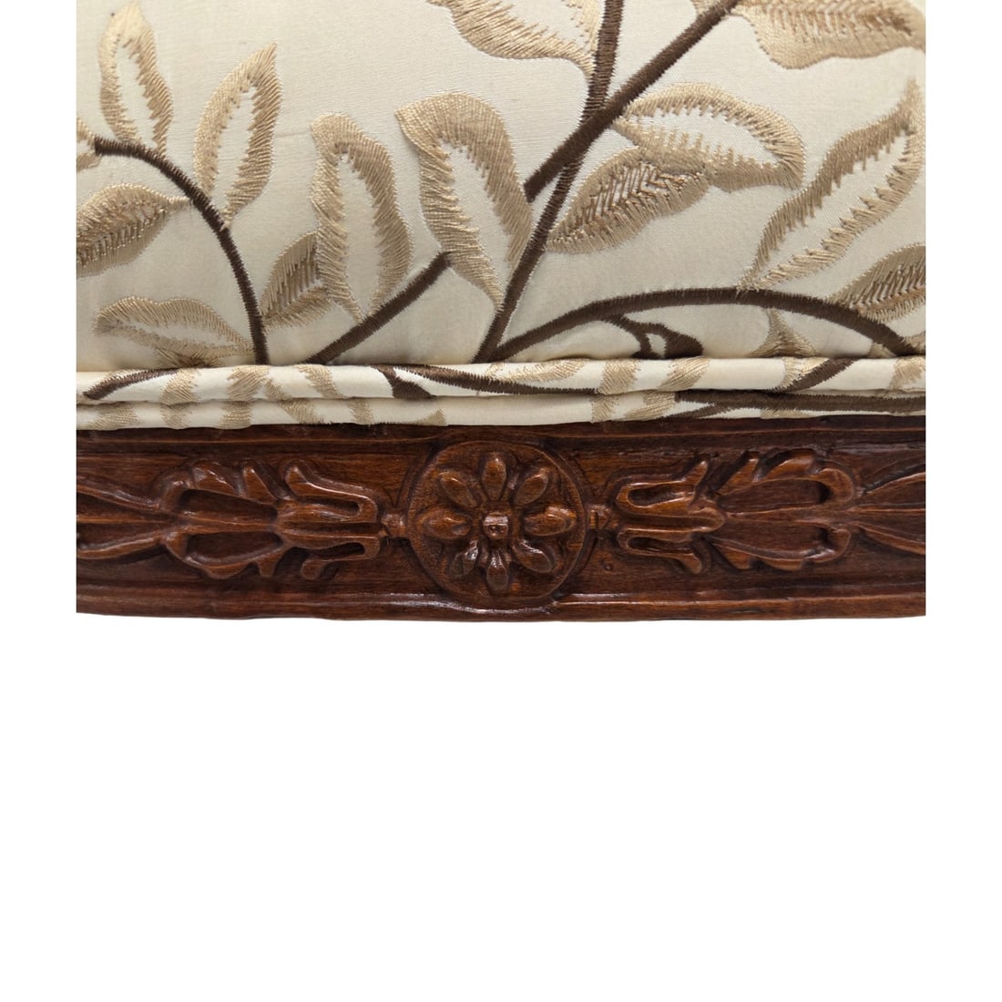 2 WINGBACK UPHOLSTERD CHAIRS W/ FOOT STOOL - 8