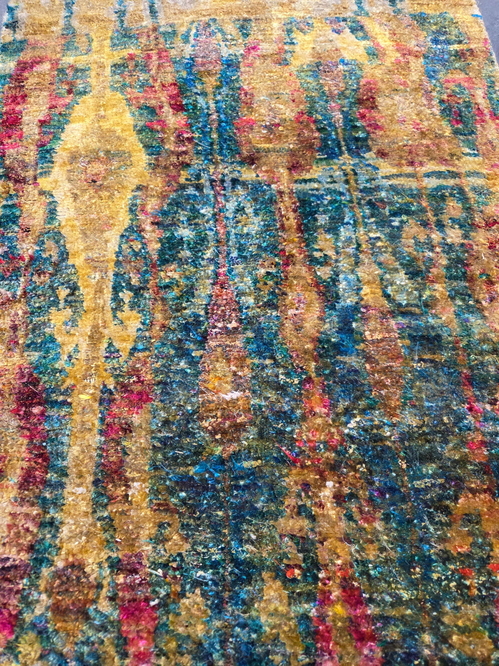 MULTICOLOR INDIA SILK RUG RUNNER - 6