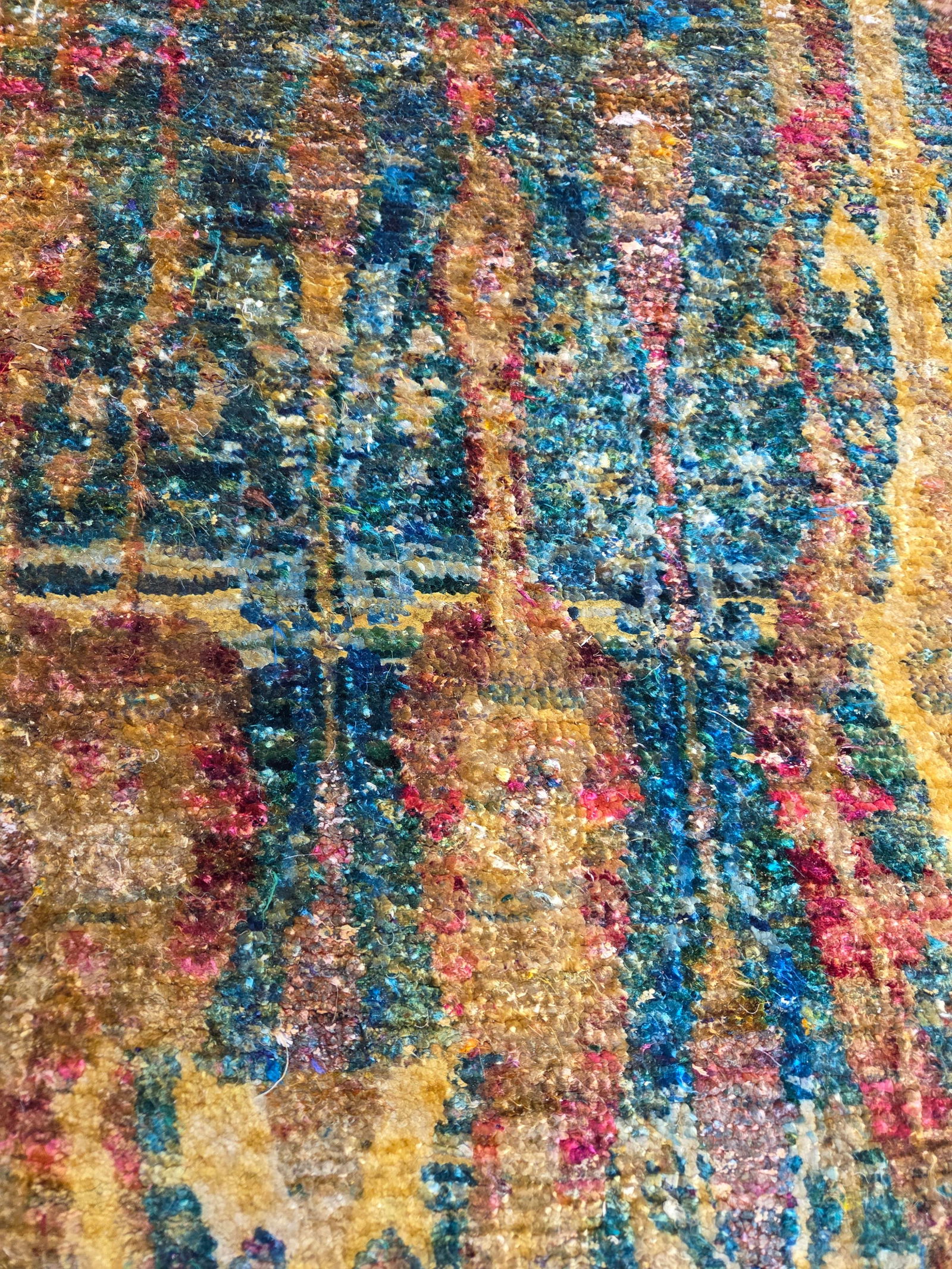 MULTICOLOR INDIA SILK RUG RUNNER - 8