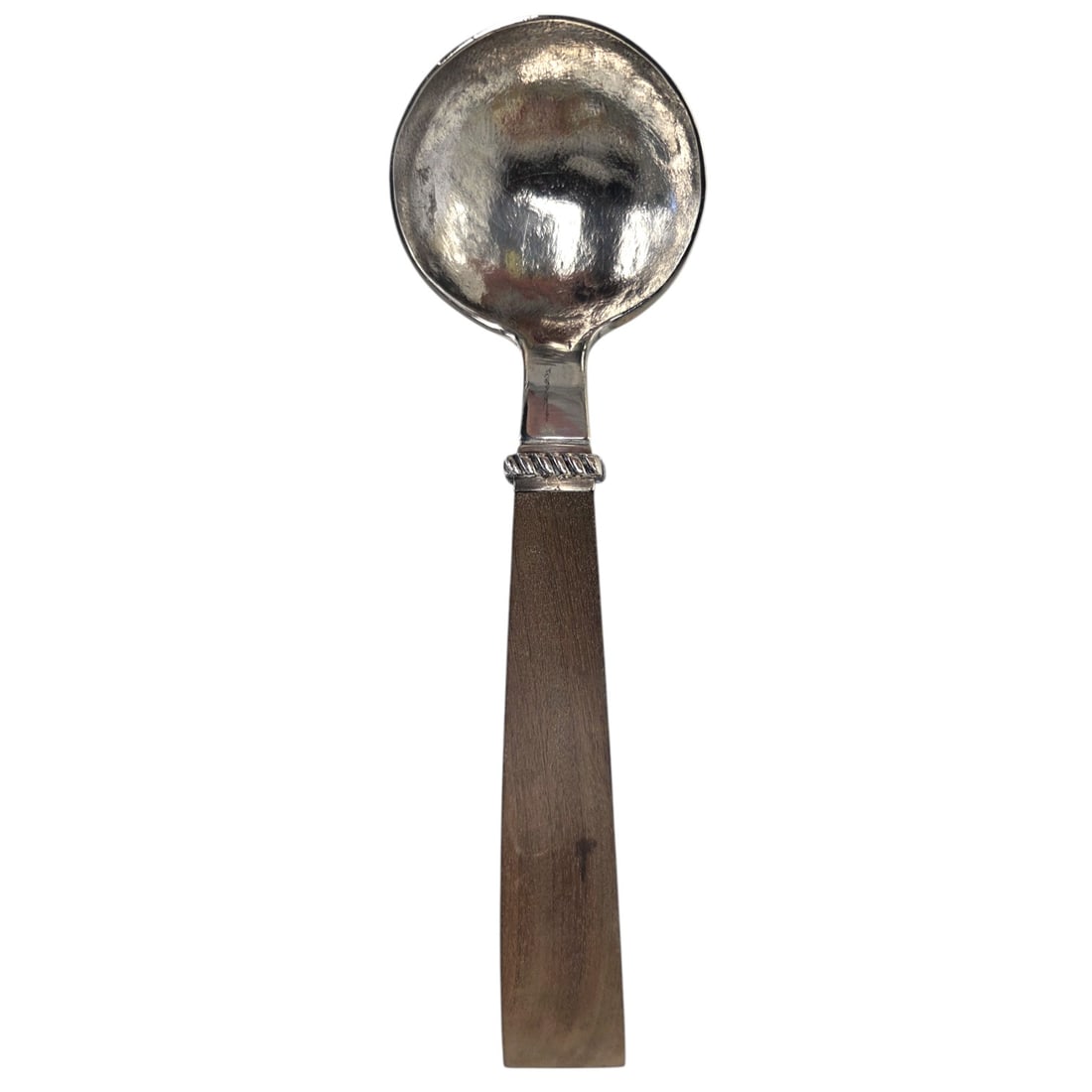 WILLIAM SPRATLING CIRCA 1939 STERLING WOOD LADLE: A William Spratling sauce ladle with hallmark dating to 1939. Sterling bowl, rosewood handle. Stamped with VY hallmark and 925. Condition good. Measures approximately 6.75". Total weight:
