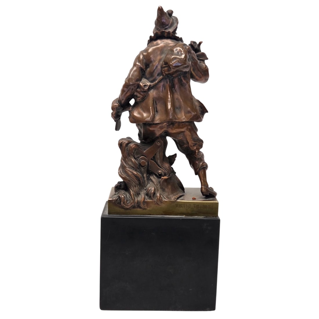 VIKTOR TILGNER BRONZE & MARBLE BOOKENDS - 4