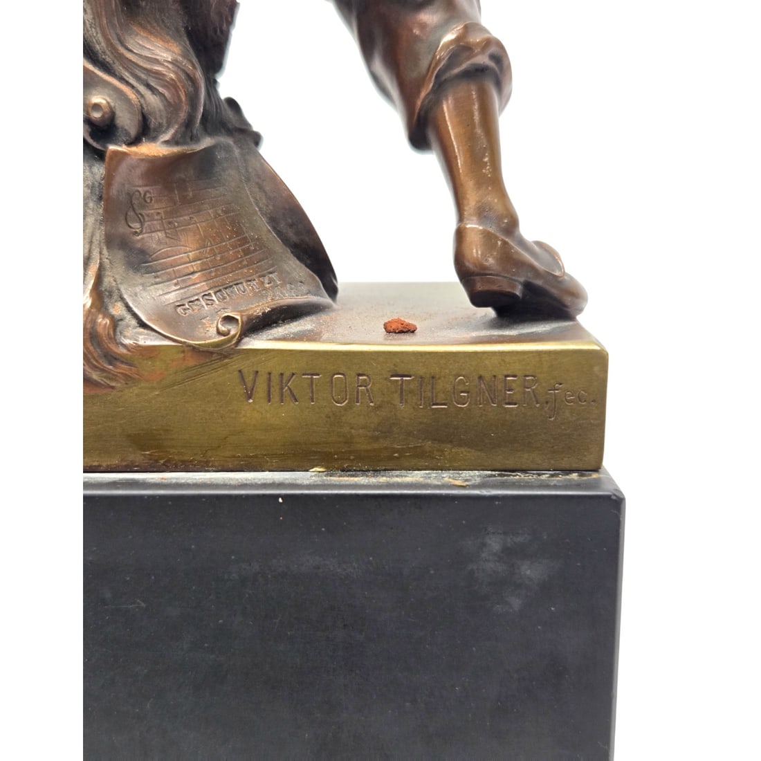 VIKTOR TILGNER BRONZE & MARBLE BOOKENDS - 5