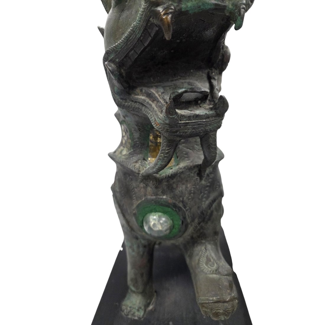 2 BRONZE FOO DOG SCULPTURES 24.5". - 3