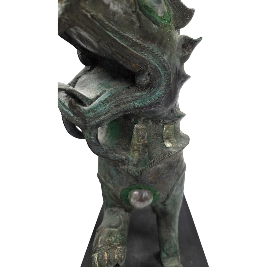 2 BRONZE FOO DOG SCULPTURES 24.5". - 4