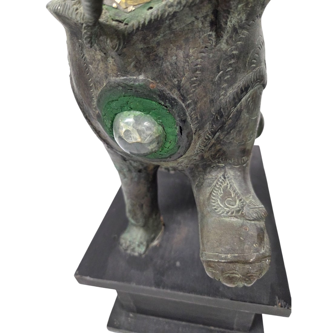 2 BRONZE FOO DOG SCULPTURES 24.5". - 6