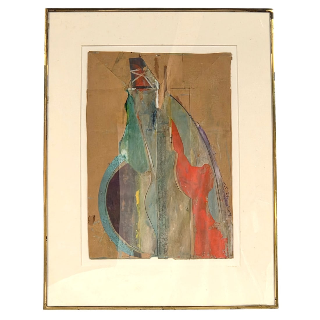 "PAGE FROM DEATH IN VENICE" BY MIKLOS POGANY: "Page From Death in Venice" by Miklos Pogany, 1984. Monotype plate of paper collage of litho ink, oil paint, pastel, and colored pencil. Pencil signed lower center. Image size 16.5"H x 11.5"W. Outside